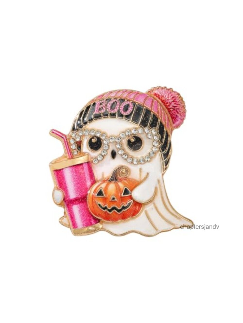 Enamel Ghost Pumpkin Brooch Pin Halloween Costume Jewelry Butterfly Clasp